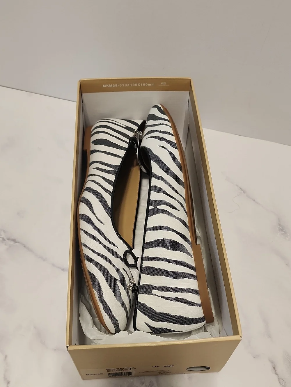 Michael Kors Zebra Print Ballet Flats with Bow Accent Brand New